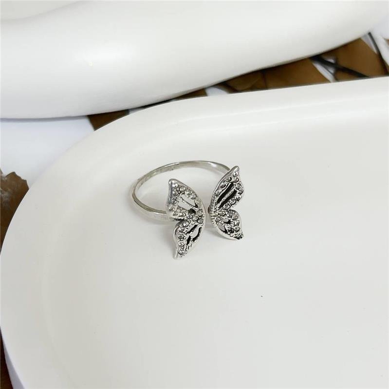 ANEL PRATA 925 REGULÁVEL BORBOLETA COM MICROZIRCONIAS