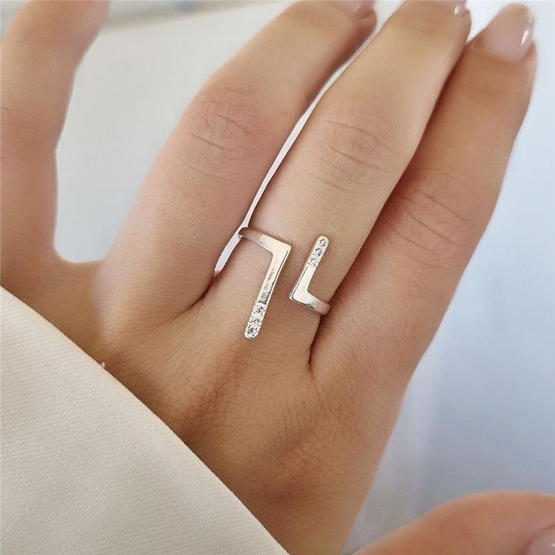 ANEL PRATA 925 REGULÁVEL DOIS L CRAVEJADO