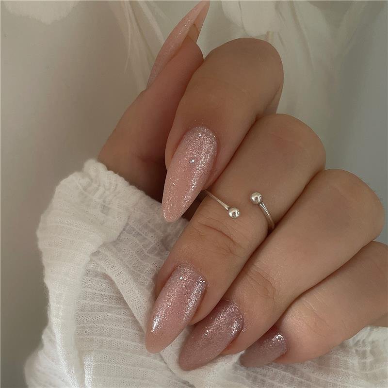 ANEL PRATA 925 REGULÁVEL LISO BOLINHAS NAS PONTAS