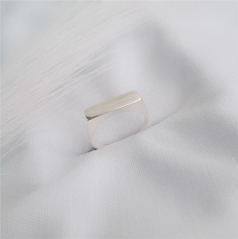 ANEL PRATA 925 RETANGULAR LISO