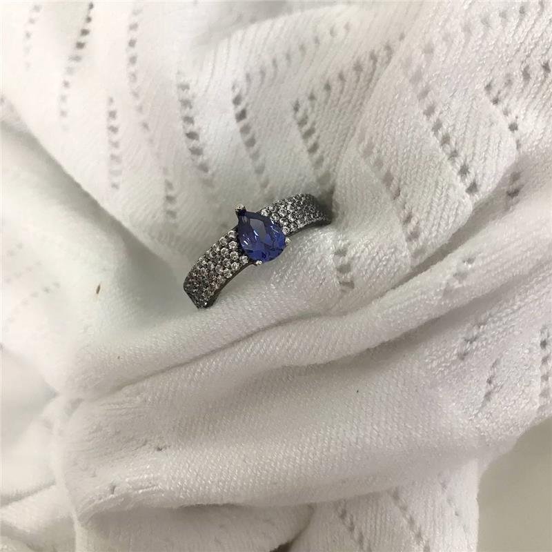 ANEL PRATA 925 RÓDIO GOTA AZUL