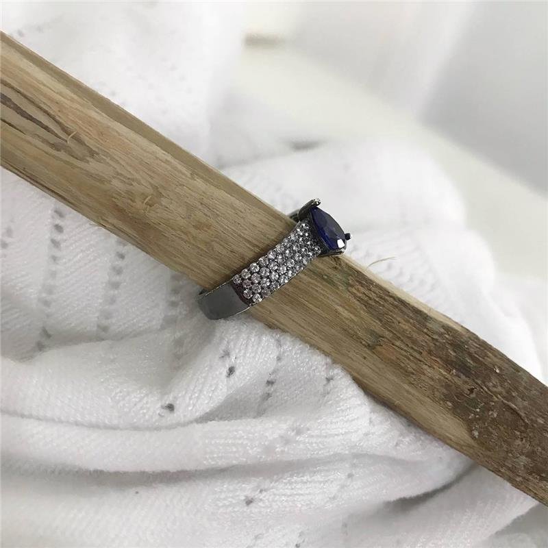 ANEL PRATA 925 RÓDIO GOTA AZUL