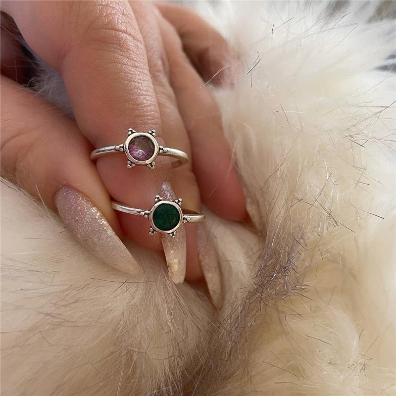 ANEL PRATA 925 SOL COM PEDRAS NATURAIS