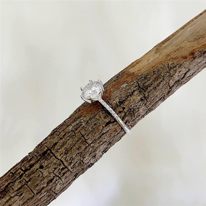 ANEL PRATA 925 SOLITÁRIO 9MM CRAVEJADO