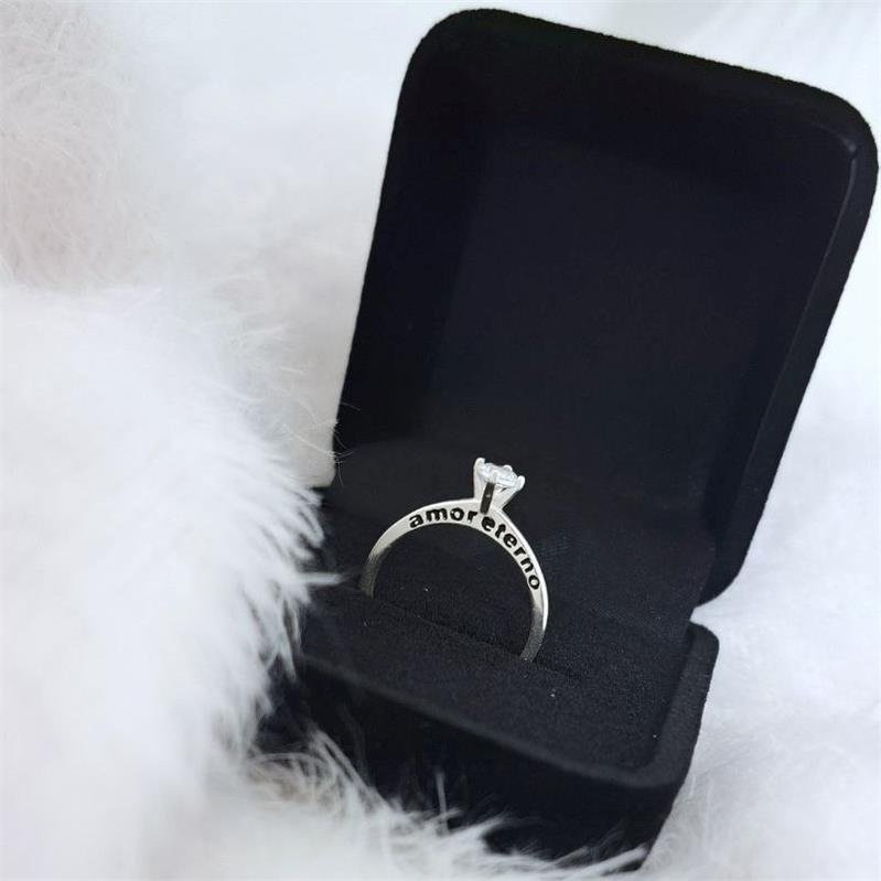 ANEL PRATA 925 SOLITARIO 'AMOR ETERNO'