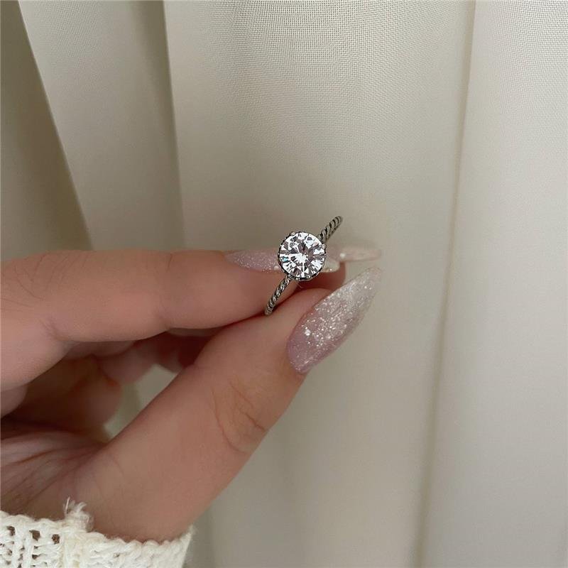 ANEL PRATA 925 SOLITÁRIO ARO CORDA 