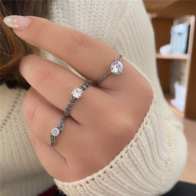 ANEL PRATA 925 SOLITÁRIO ARO CORDA 