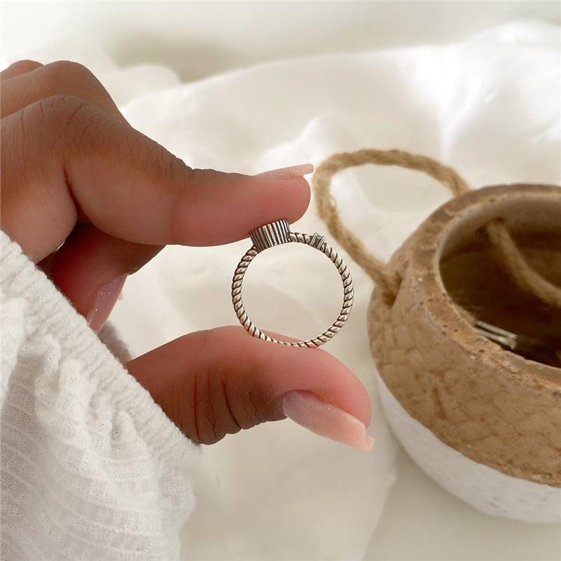 ANEL PRATA 925 CORAÇÃO ALTO PEDRA LATERAL