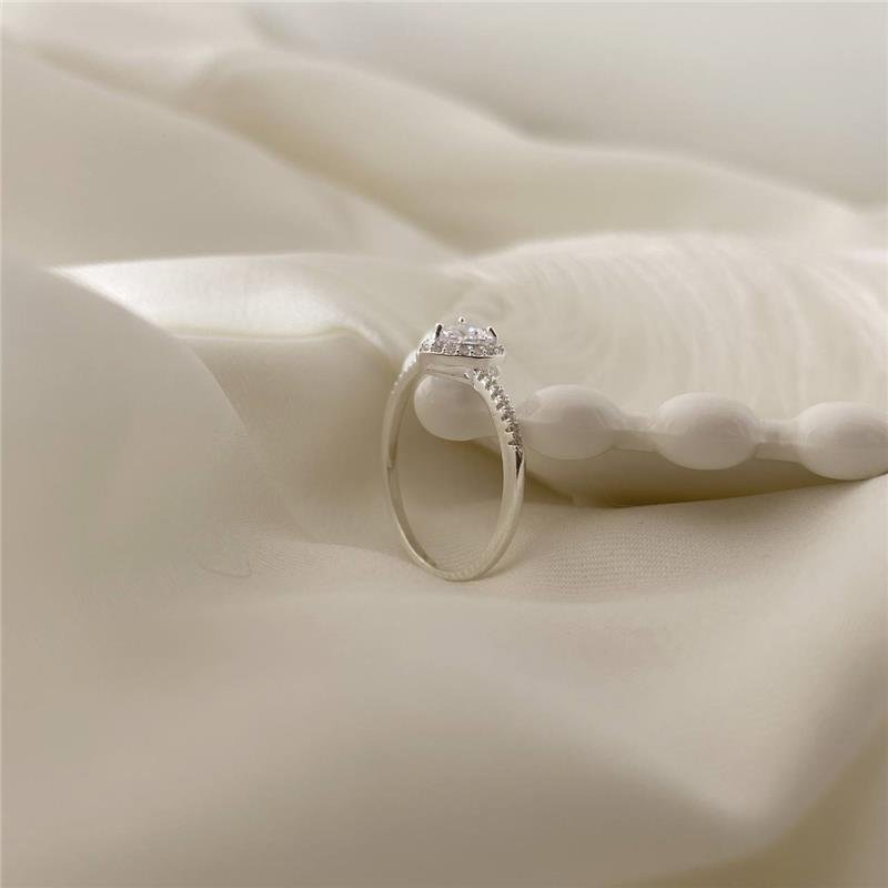 ANEL PRATA 925 SOLITÁRIO CORAÇÃO COM PEDRA CORES