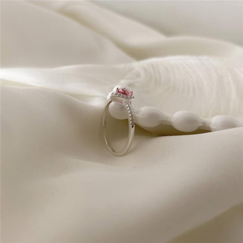 ANEL PRATA 925 SOLITÁRIO CORAÇÃO COM PEDRA CORES