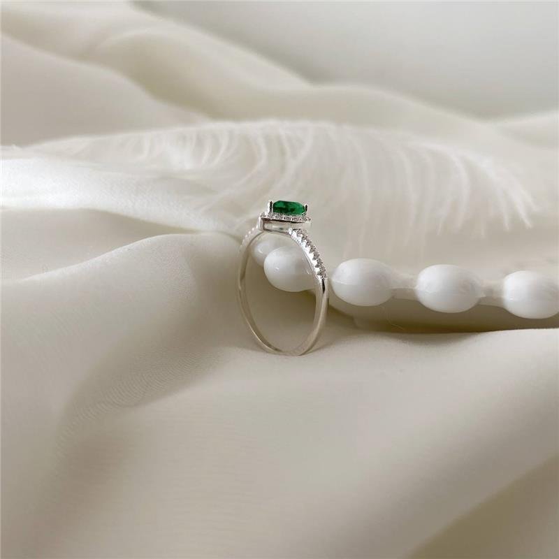 ANEL PRATA 925 SOLITÁRIO CORAÇÃO COM PEDRA CORES