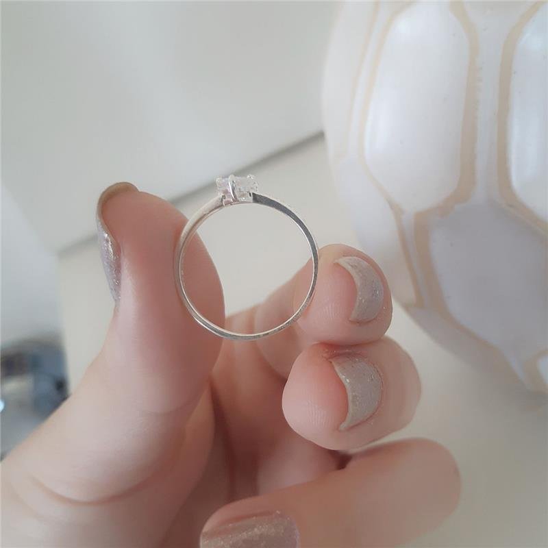 ANEL PRATA 925 SOLITÁRIO CORAÇÃO DUAS LINHAS CRAVEJADO