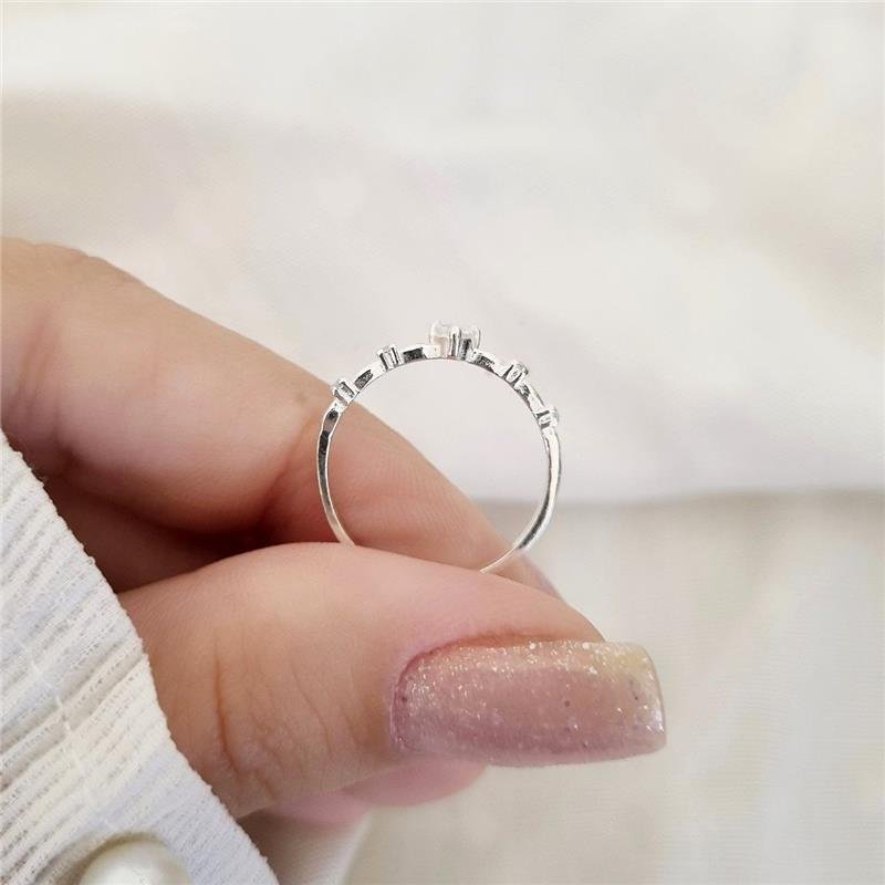 ANEL PRATA 925 SOLITÁRIO CORAÇÃO PEDRAS COLORIDAS LATERAIS