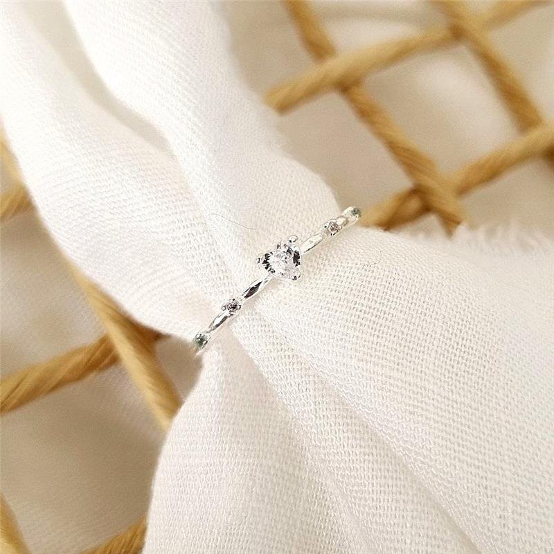 ANEL PRATA 925 SOLITÁRIO CORAÇÃO PEDRAS COLORIDAS LATERAIS