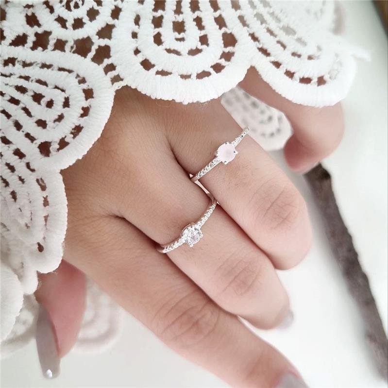 ANEL PRATA 925 SOLITÁRIO LATERAIS CRAVEJADA