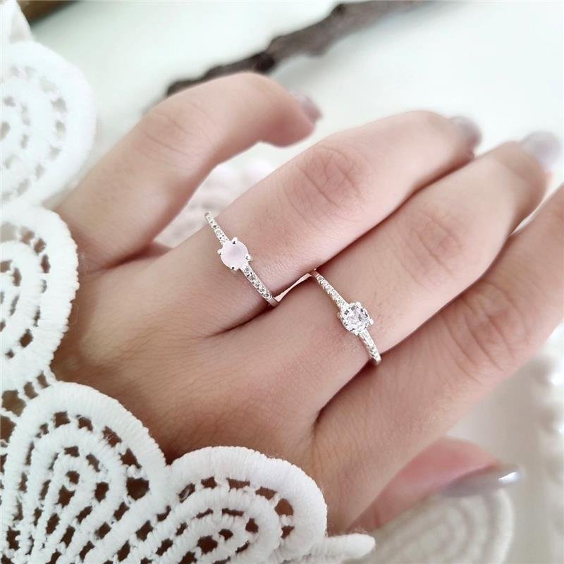 ANEL PRATA 925 SOLITÁRIO LATERAIS CRAVEJADA