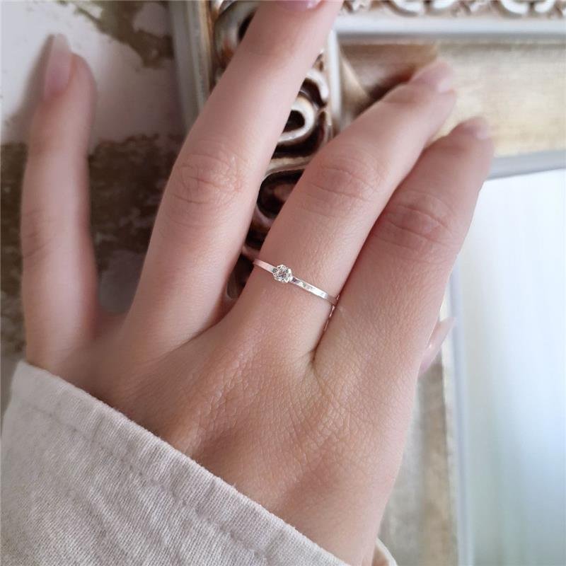 ANEL PRATA 925 SOLITARIO MINIMALISTA