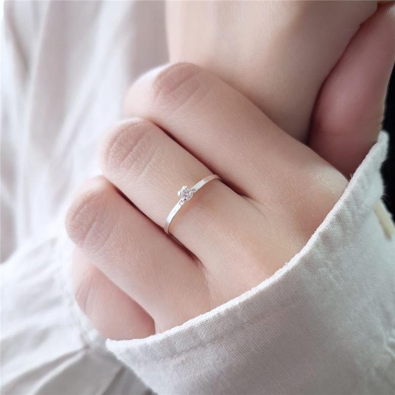 ANEL PRATA 925 SOLITARIO MINIMALISTA