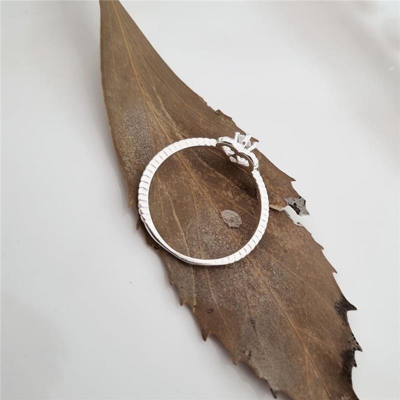 ANEL PRATA 925 SOLITÁRIO NOIVADO CORAÇÃO