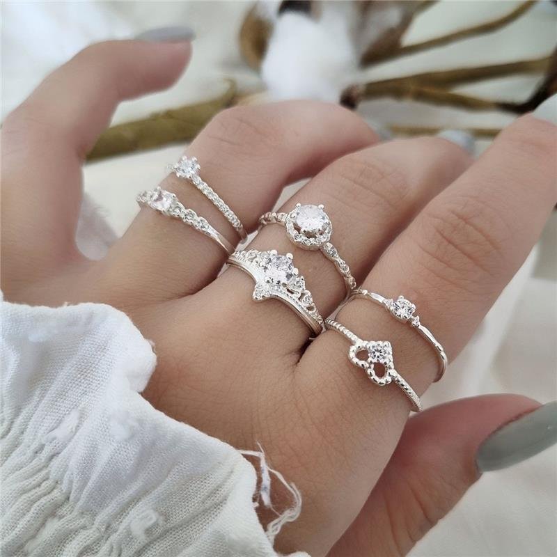 ANEL PRATA 925 SOLITÁRIO NOIVADO CORAÇÃO