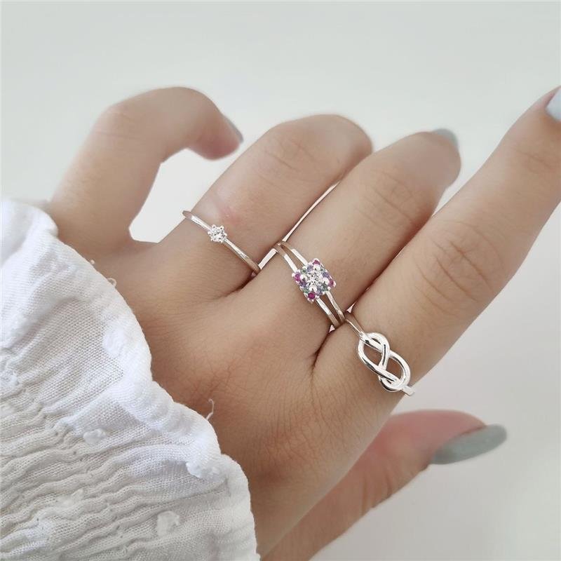 ANEL PRATA 925 SOLITÁRIO DELICADO PEDRA BAIXA