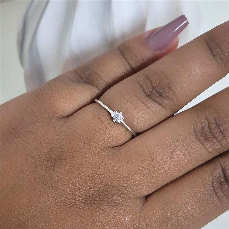 ANEL PRATA 925 SOLITÁRIO NOIVADO SIMPLES