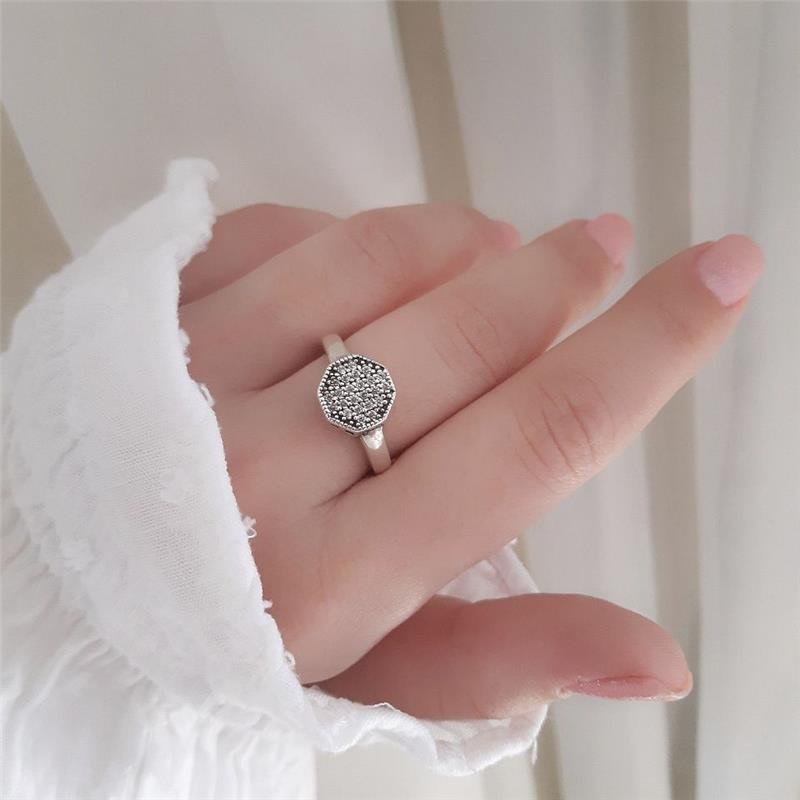 ANEL PRATA 925 SOLITÁRIO OCTÓGONO