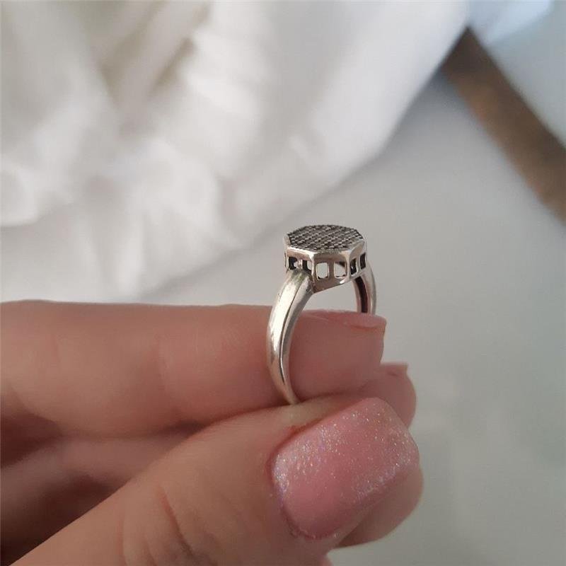 ANEL PRATA 925 SOLITÁRIO OCTÓGONO