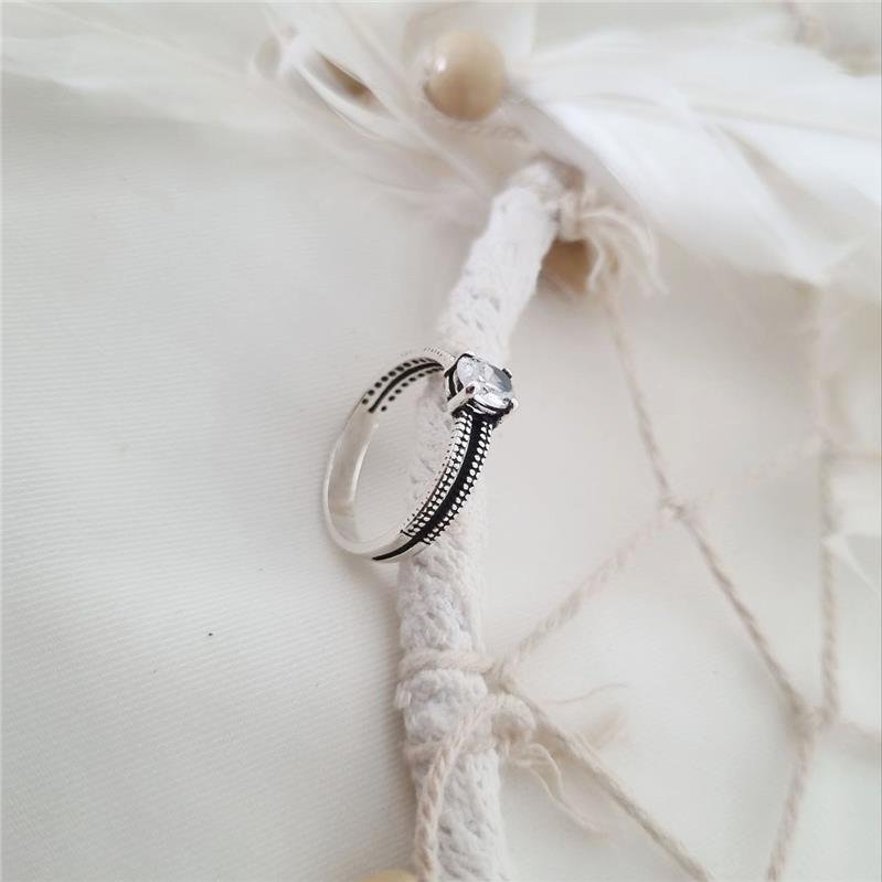 ANEL PRATA 925 SOLITÁRIO OVAL ARO DUPLO