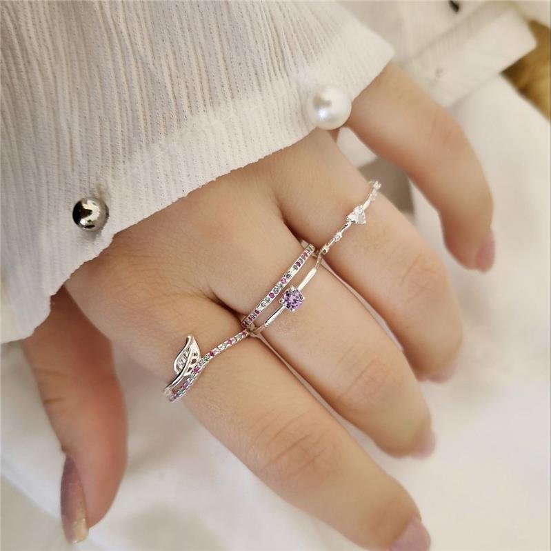 ANEL PRATA 925 SOLITÁRIO PEDRA LILÁS