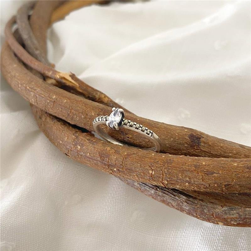 ANEL PRATA 925 SOLITÁRIO PEDRA OLHO 