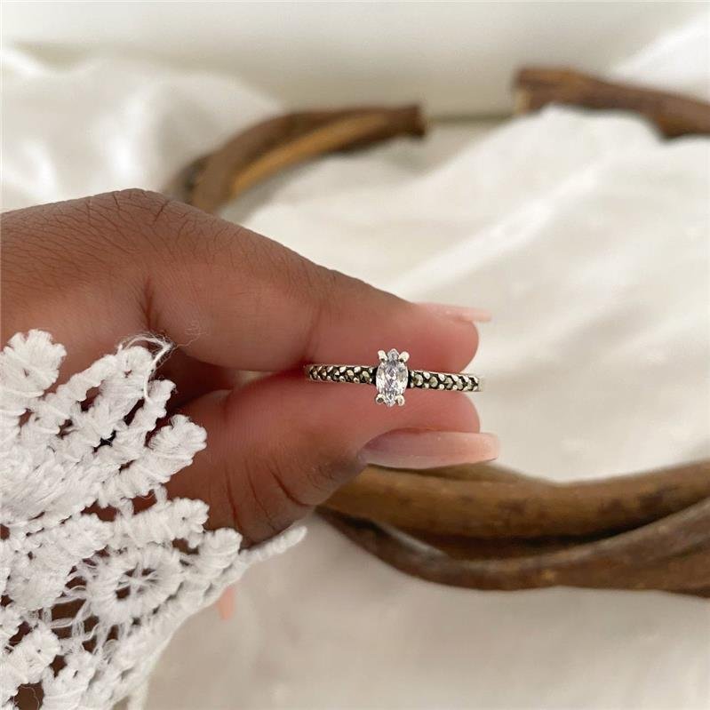 ANEL PRATA 925 SOLITÁRIO PEDRA OLHO 