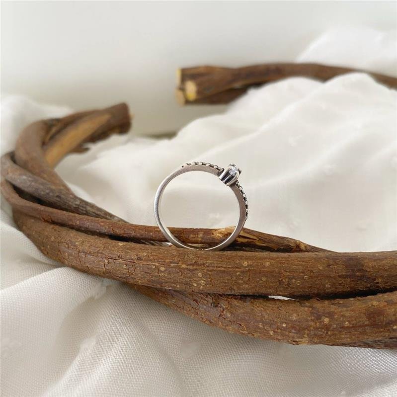 ANEL PRATA 925 SOLITÁRIO PEDRA OLHO 