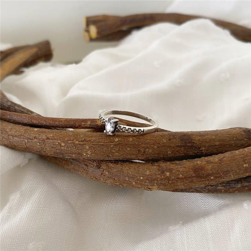 ANEL PRATA 925 SOLITÁRIO PEDRA OLHO 