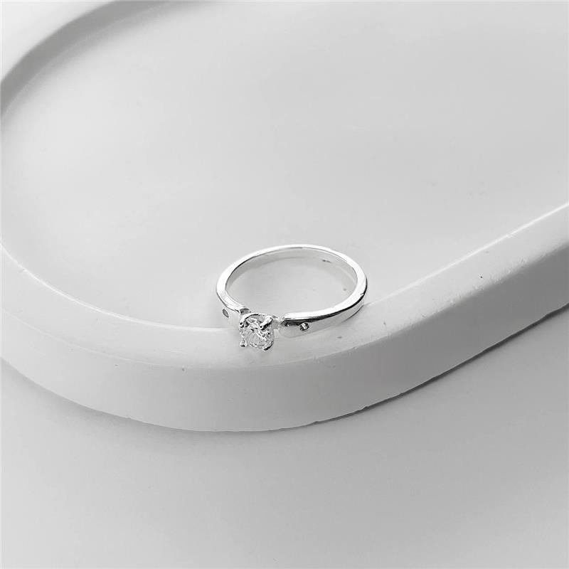ANEL PRATA 925 SOLITÁRIO PONTO ZIRCONIA