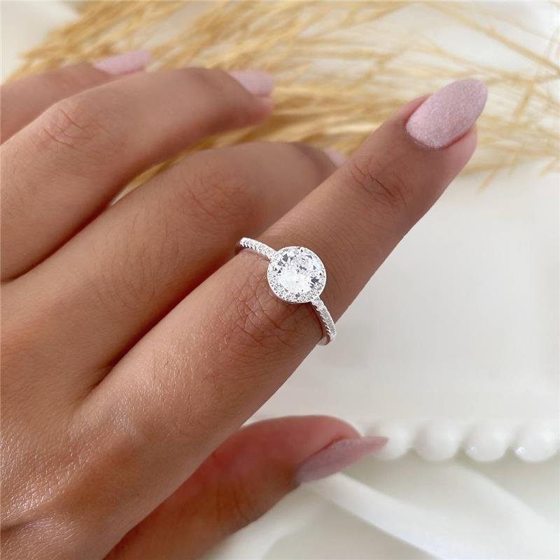 ANEL PRATA 925 SOLITÁRIO REDONDO COM PEDRA CORES