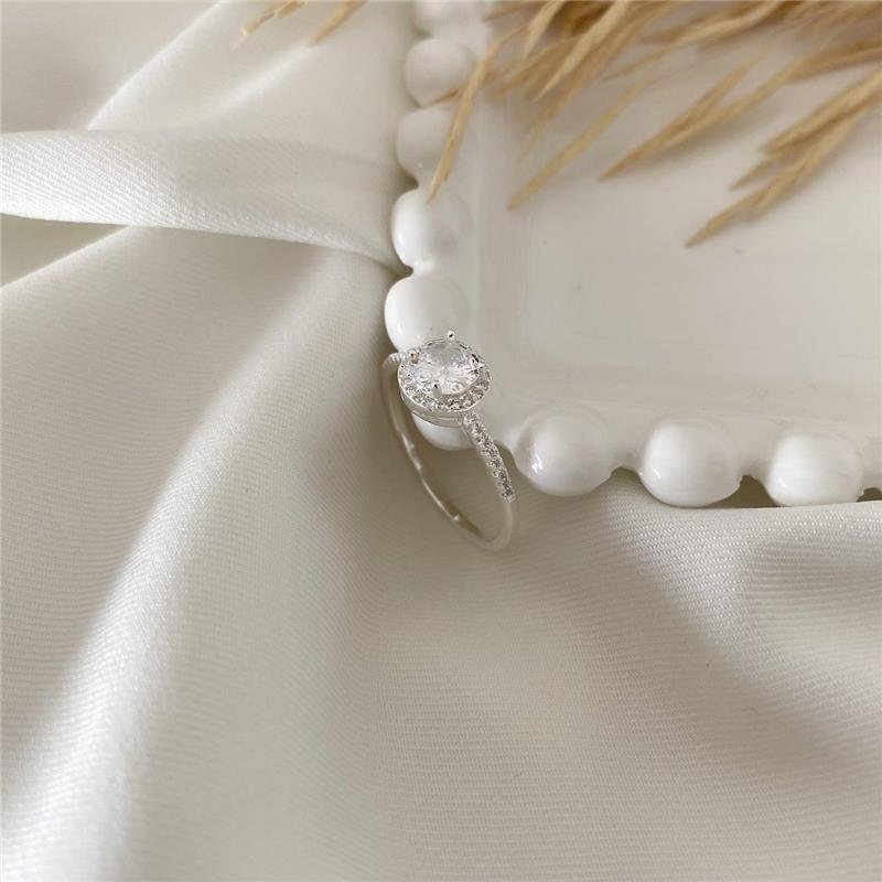 ANEL PRATA 925 SOLITÁRIO REDONDO COM PEDRA CORES