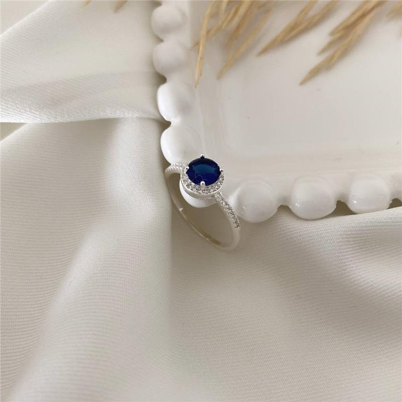 ANEL PRATA 925 SOLITÁRIO REDONDO COM PEDRA CORES