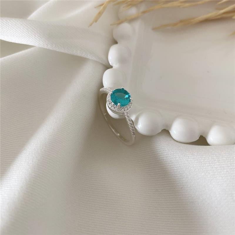 ANEL PRATA 925 SOLITÁRIO REDONDO COM PEDRA CORES