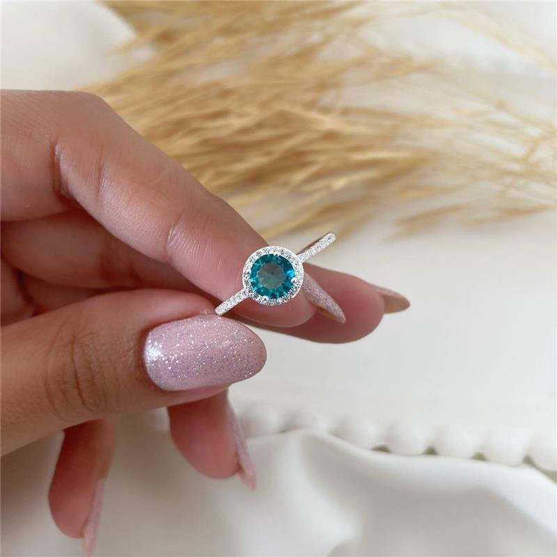 ANEL PRATA 925 SOLITÁRIO REDONDO COM PEDRA CORES