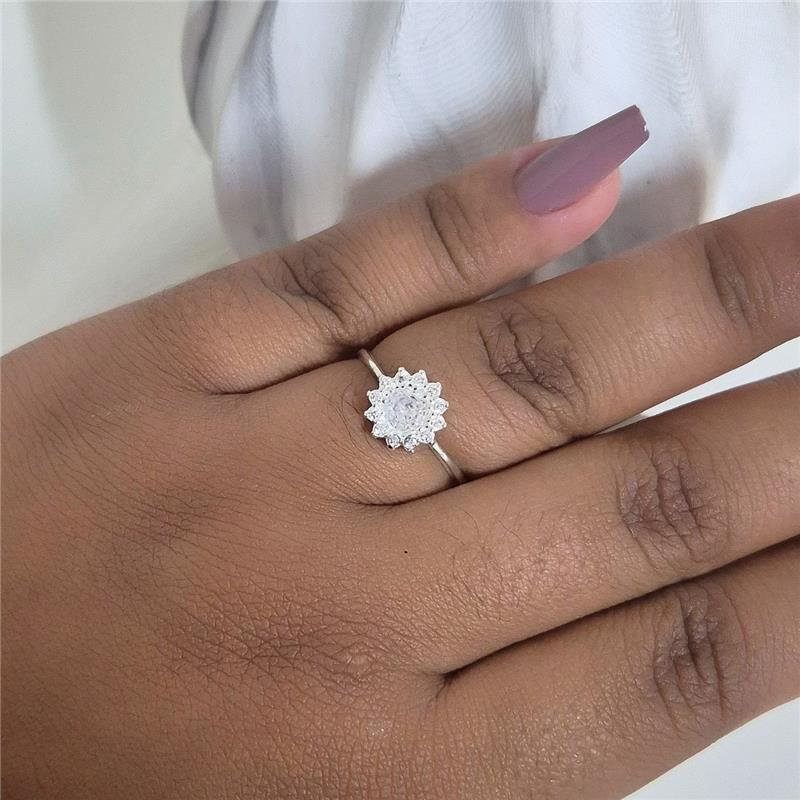 ANEL PRATA 925 SOLITÁRIO SOL ZIRCONIA
