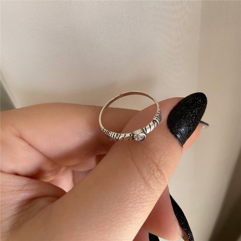 ANEL PRATA 925 SOLITÁRIO TRABALHADO CORDA