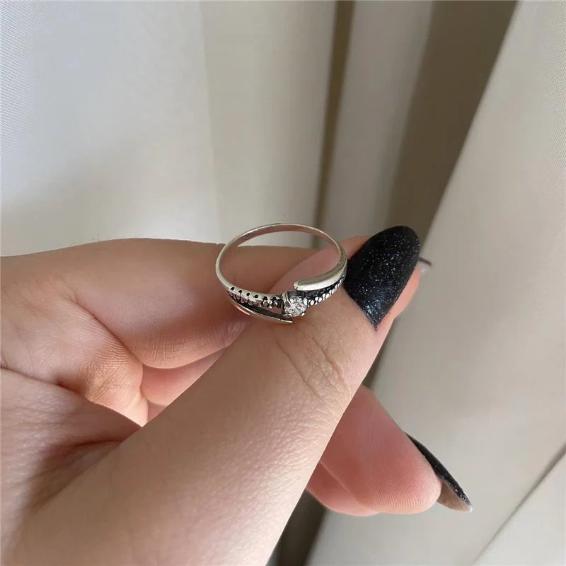 ANEL PRATA 925 SOLITÁRIO TRABALHADO DUAS PONTAS