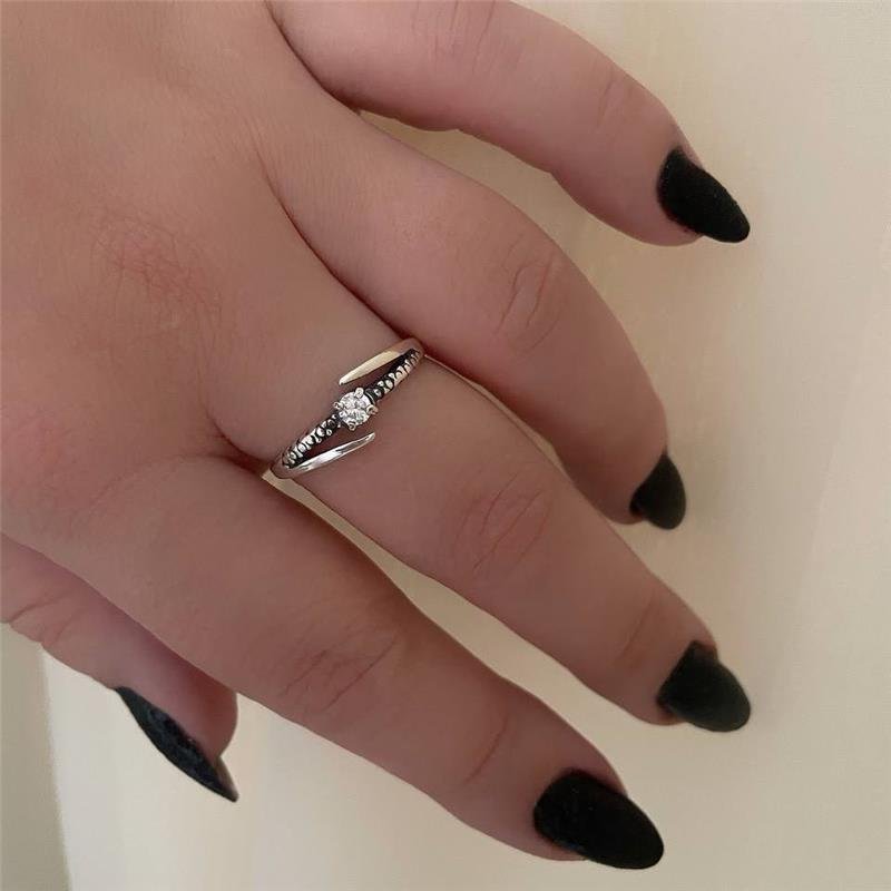 ANEL PRATA 925 SOLITÁRIO TRABALHADO DUAS PONTAS