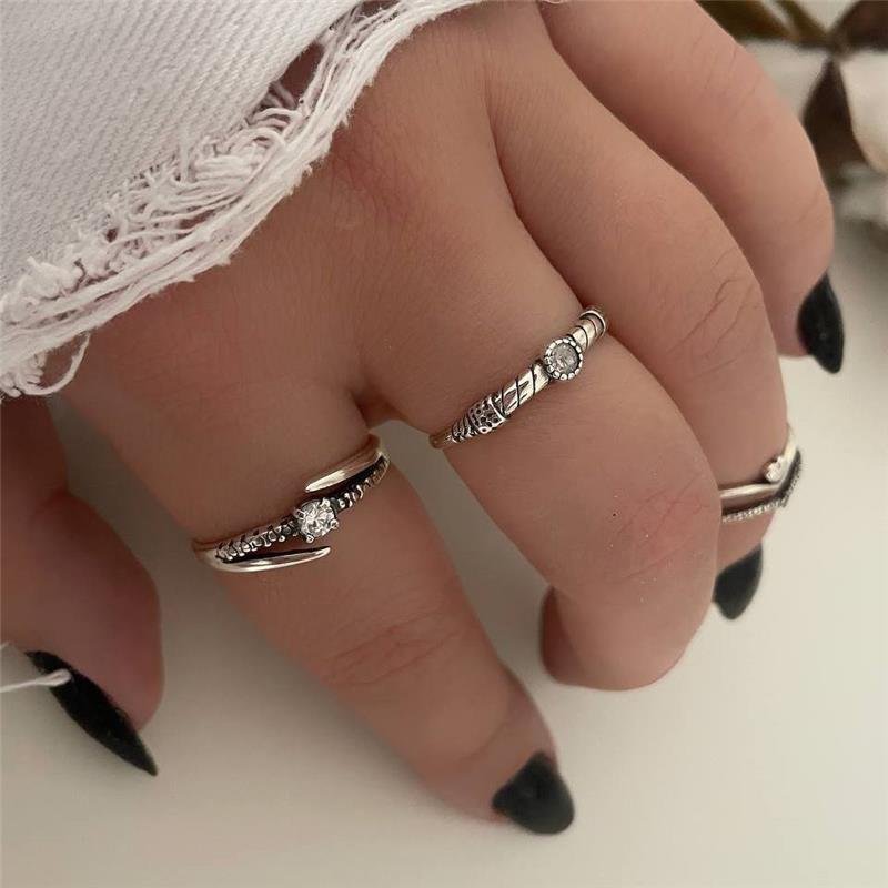 ANEL PRATA 925 SOLITÁRIO TRABALHADO DUAS PONTAS