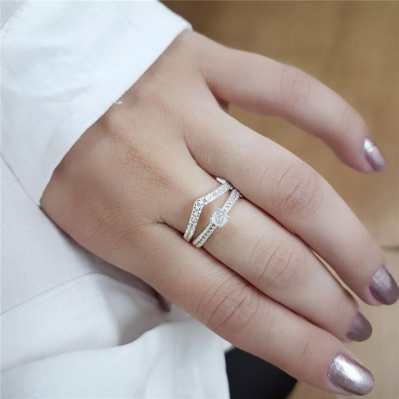 ANEL PRATA 925 SOLITÁRIO TRABALHADO LATERAL