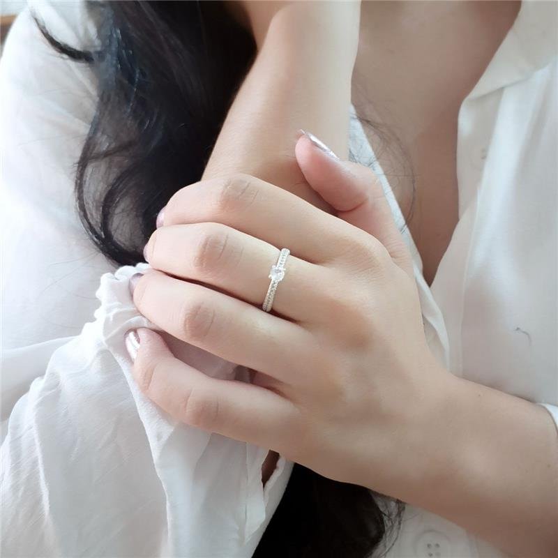 ANEL PRATA 925 SOLITÁRIO TRABALHADO LATERAL