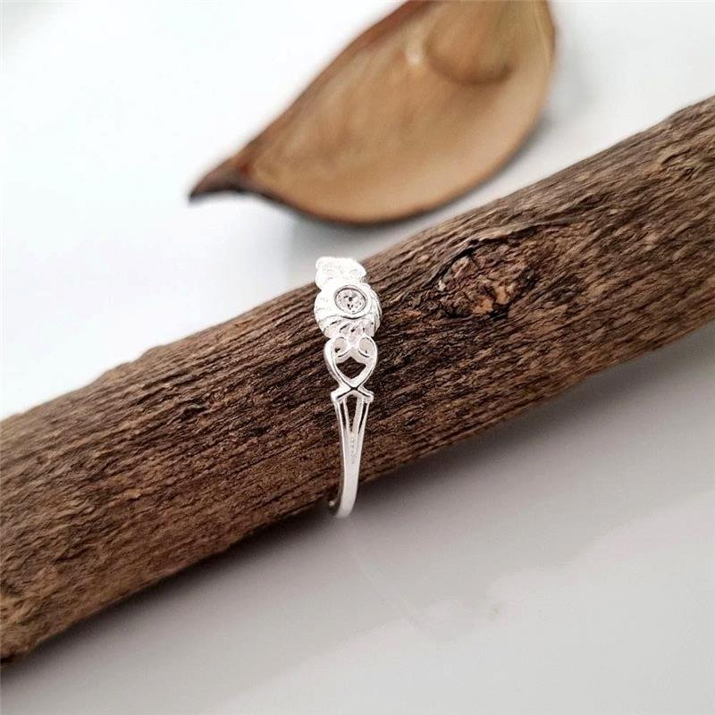 ANEL PRATA 925 SOLITÁRIO TRABALHADO PEDRA COLORIDA