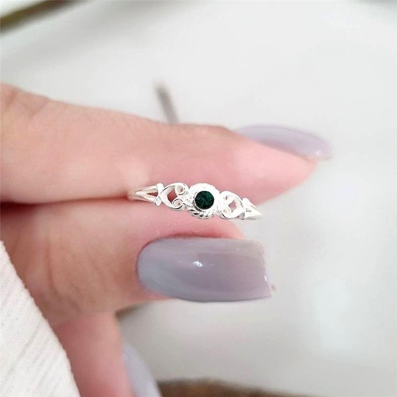 ANEL PRATA 925 SOLITÁRIO TRABALHADO PEDRA COLORIDA