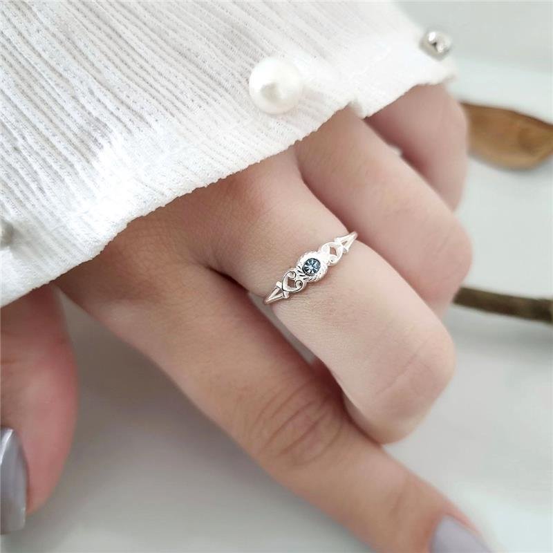 ANEL PRATA 925 SOLITÁRIO TRABALHADO PEDRA COLORIDA